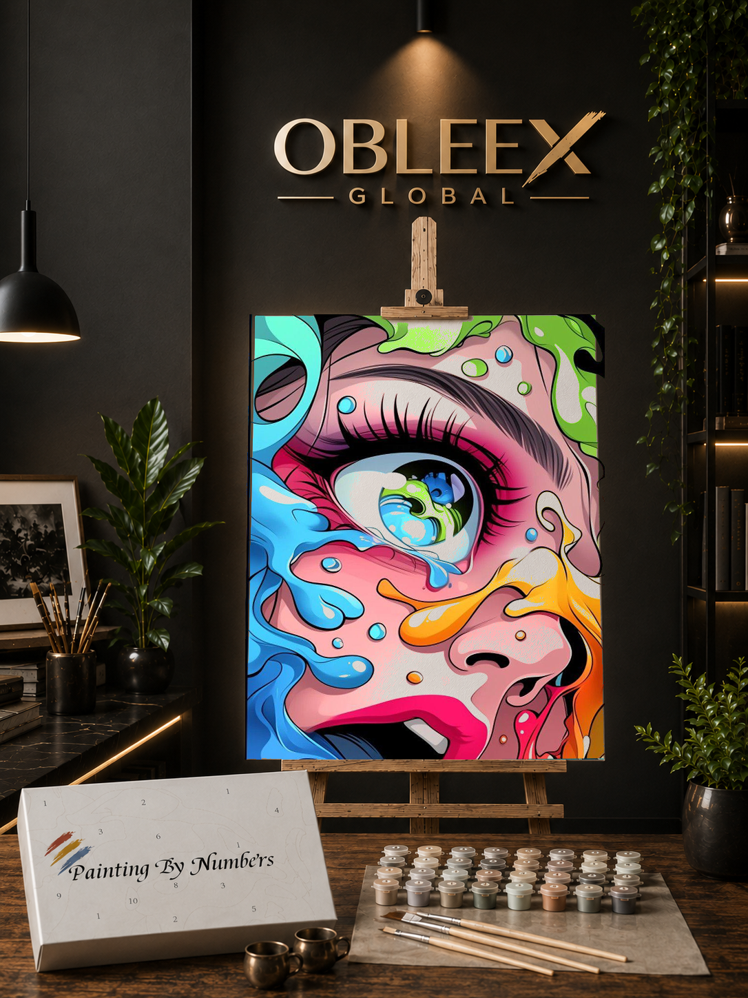 Colorful Gaze Pop Art - Professional Paint by Numbers Kit by OBLEEX