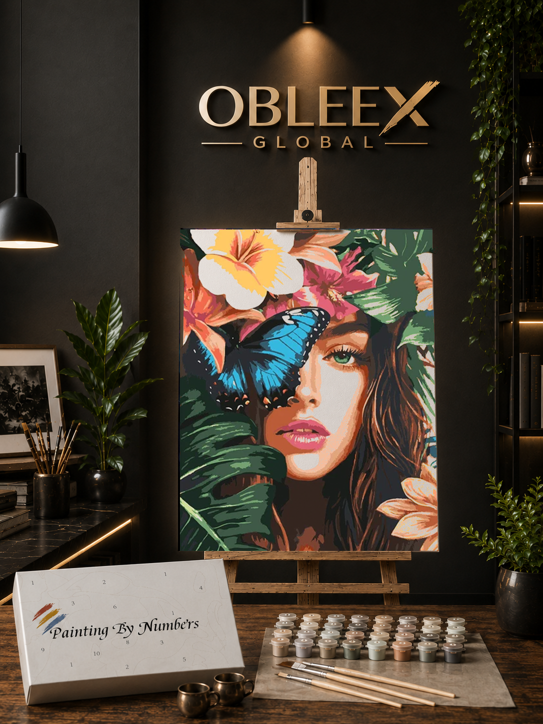 Tropical Monarch - Professional Paint by Numbers Kit by OBLEEX