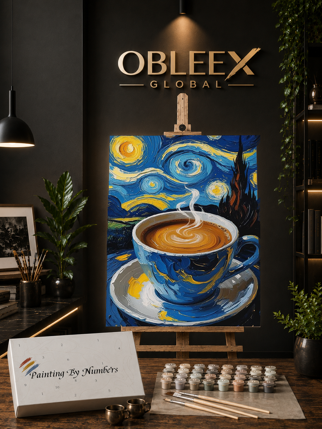 Starry Coffee - Professional Paint by Numbers Kit by OBLEEX