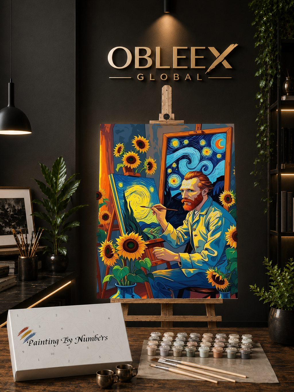 Vincent in Action - Professional Paint by Numbers Kit by OBLEEX