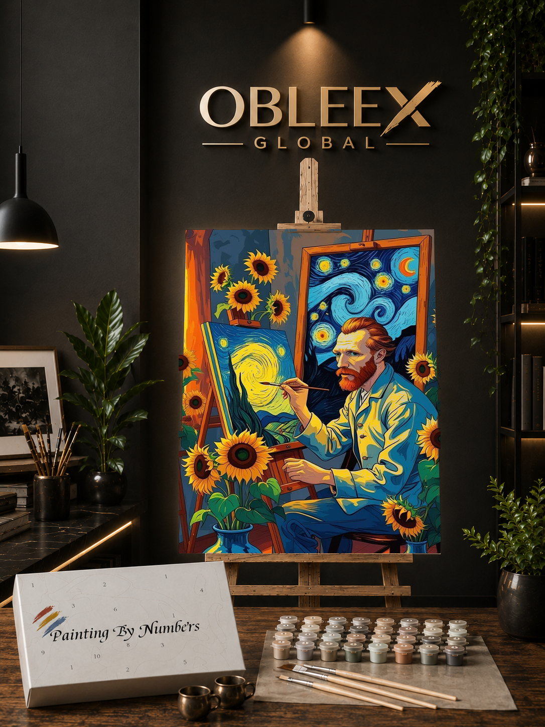 Vincent in Action - Professional Paint by Numbers Kit by OBLEEX