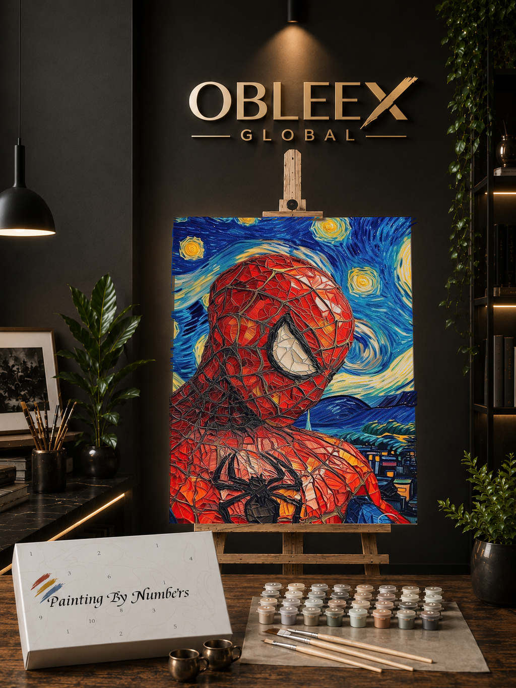 Starry Web Spidey - Professional Paint by Numbers Kit by OBLEEX