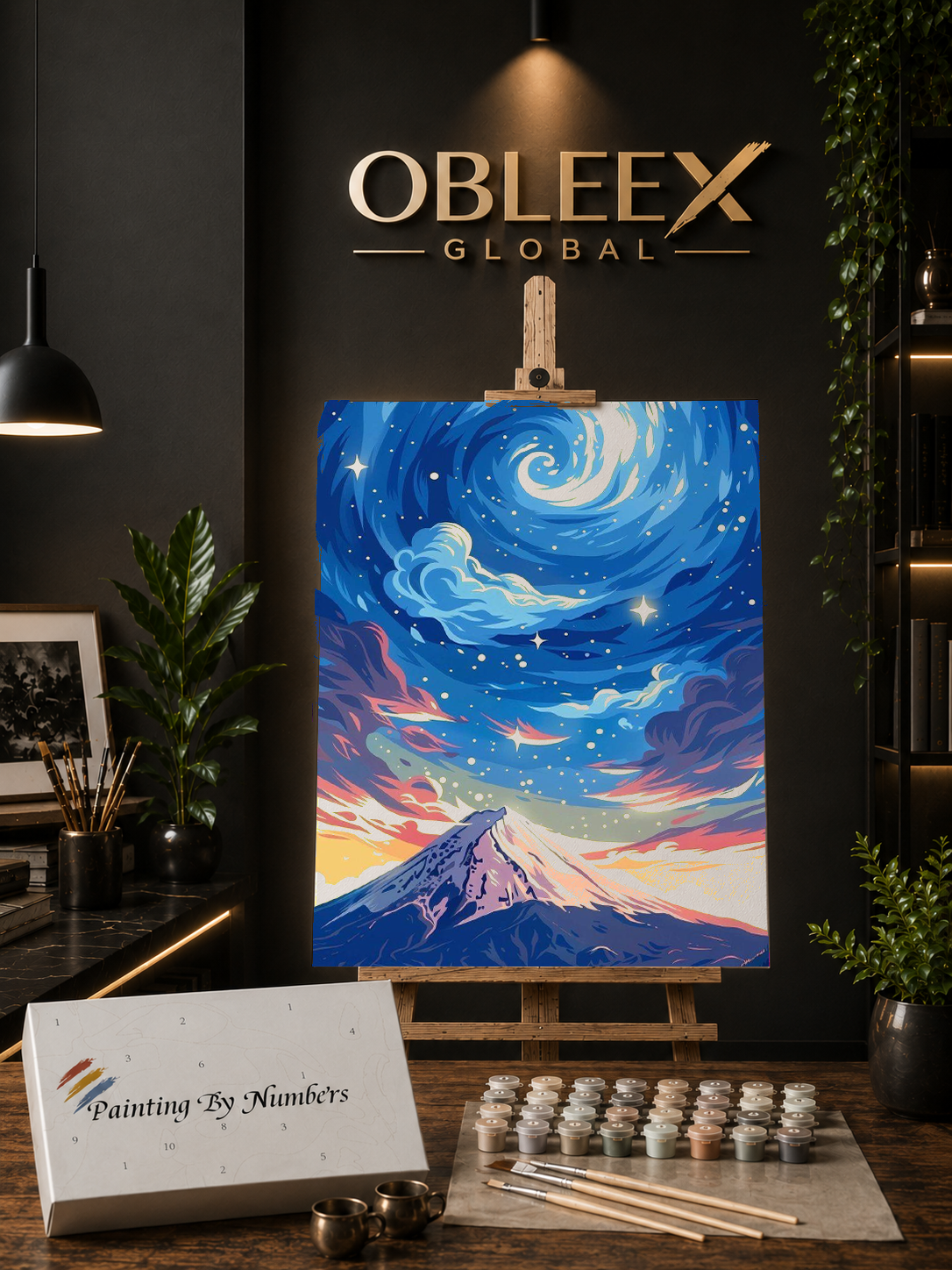 Cosmic Fuji - Professional Paint by Numbers Kit by OBLEEX