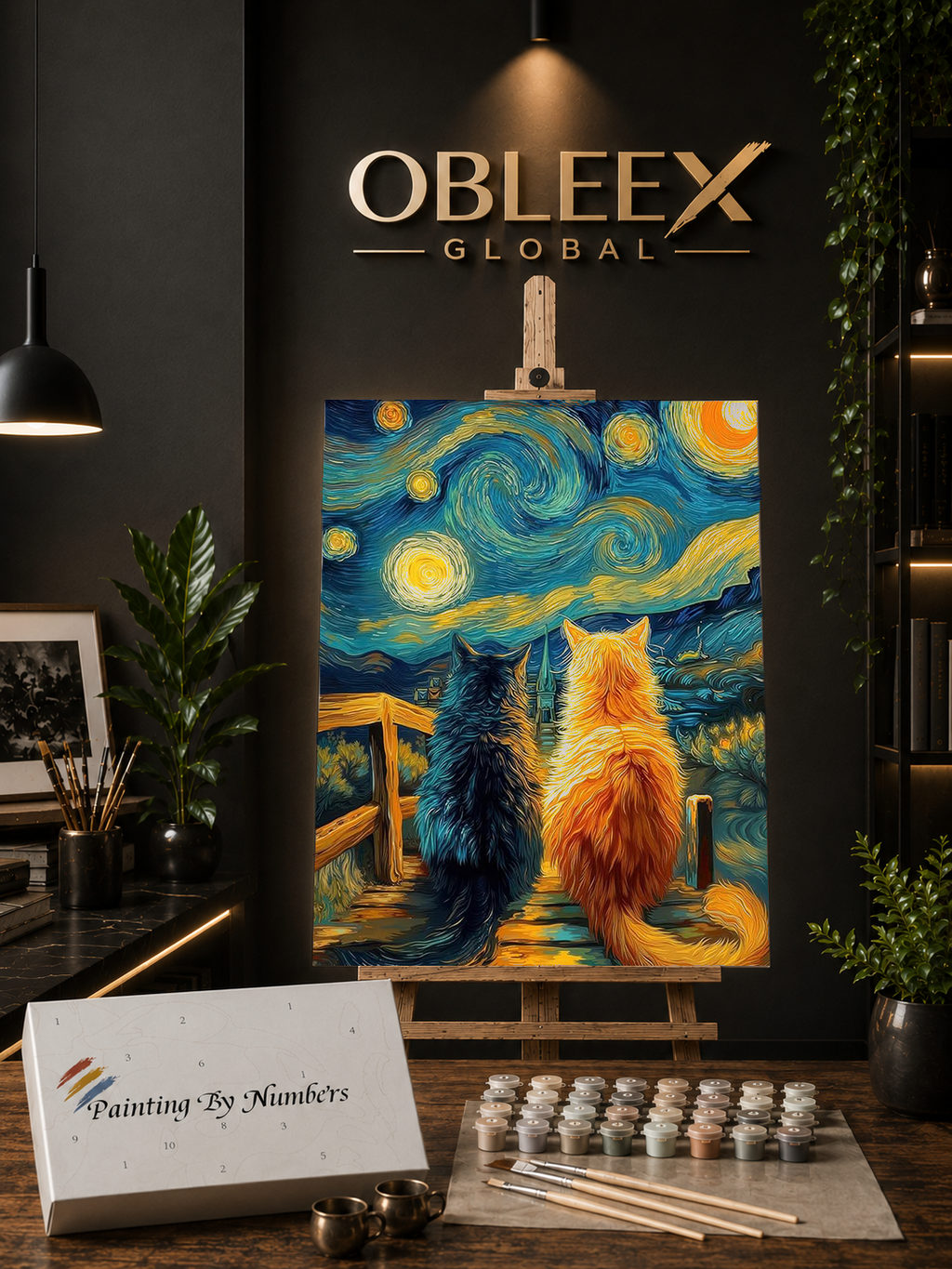 Starlight Felines - Professional Paint by Numbers Kit by OBLEEX