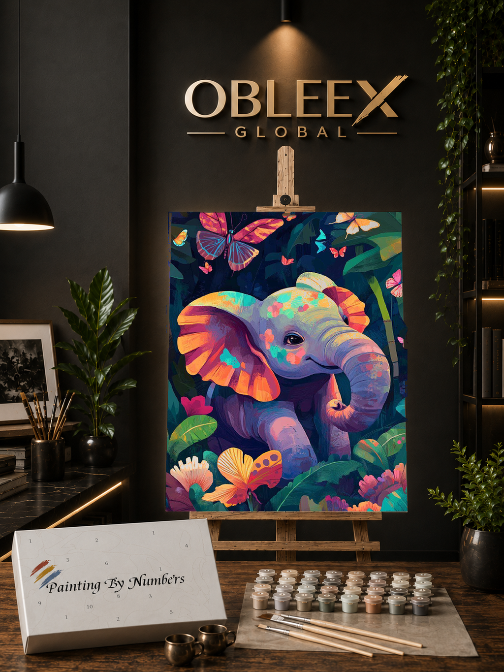Rainbow Jungle Baby - Professional Paint by Numbers Kit by OBLEEX
