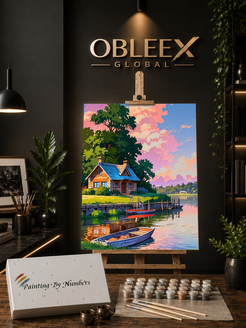 Lakeside Serenity - Professional Paint by Numbers Kit by OBLEEX