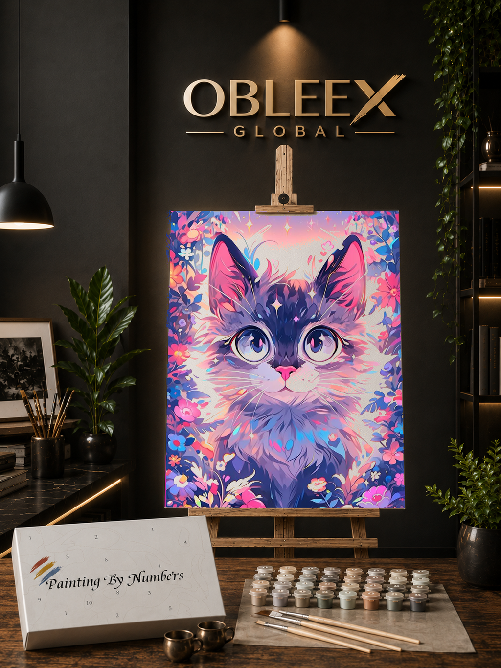 Sparkle Kitten Magic - Professional Paint by Numbers Kit by OBLEEX