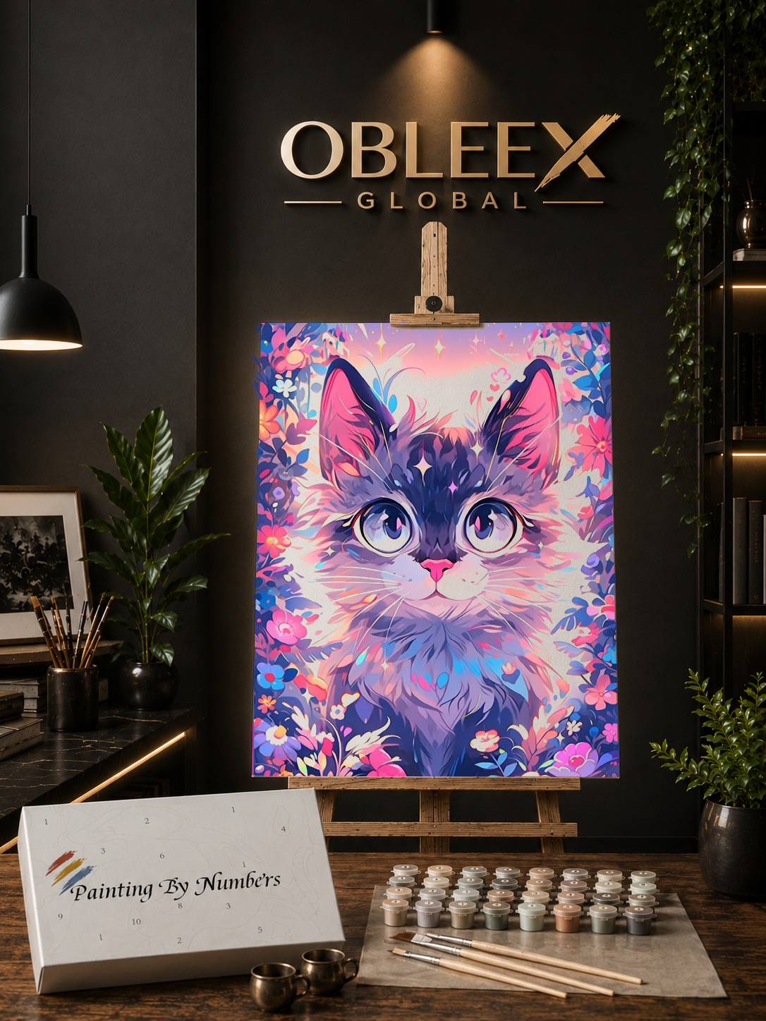 Sparkle Kitten Magic - Professional Paint by Numbers Kit by OBLEEX