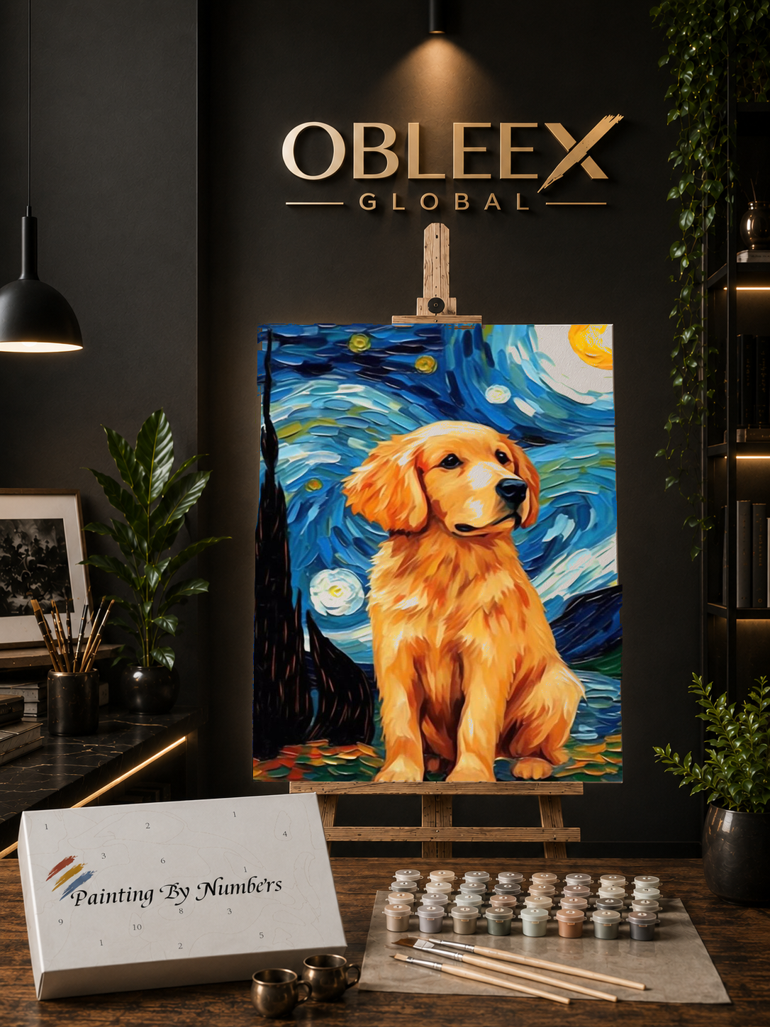 Starry Retrieve - Professional Paint by Numbers Kit by OBLEEX