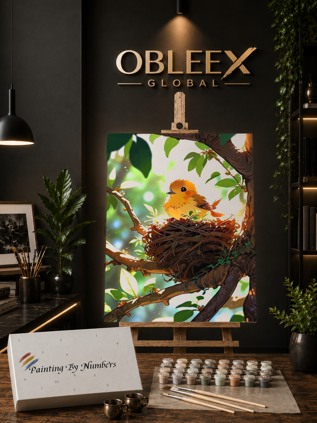 Cozy Nest - Professional Paint by Numbers Kit by OBLEEX